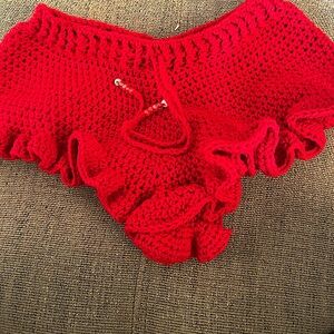 Crochet ruffle shorts